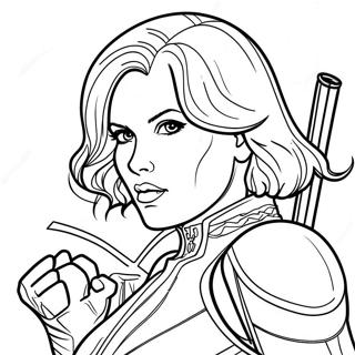 Black Widow In Action Coloring Page 6182-5104