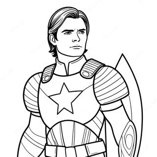 Bucky Barnes With Shield Coloring Page 61833-49736