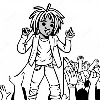 Lil Uzi Vert Performing On Stage Coloring Page 61843-49741