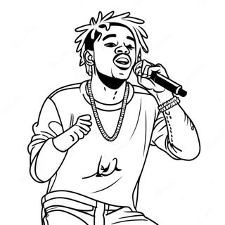 Lil Uzi Vert Performing On Stage Coloring Page 61843-49742