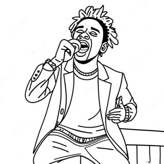 Lil Uzi Vert Performing On Stage Coloring Page 61843-49743