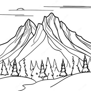 Swiss Alps Mountain Scene Coloring Page 61883-49769