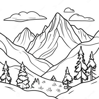 Swiss Alps Mountain Scene Coloring Page 61883-49771