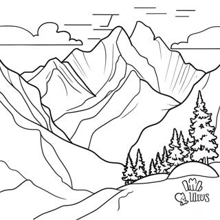 Swiss Alps Mountain Scene Coloring Page 61883-49772