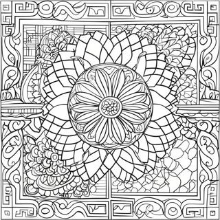 Islamic Art Geometric Patterns Coloring Page 61892-49782