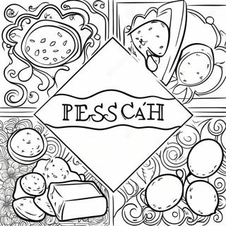 Festive Pesach Matzah Coloring Page 61913-49796