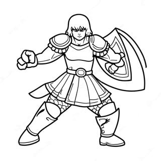 Chara In Battle Coloring Page 6192-5110