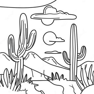 Colorful Southwest Sunset Coloring Page 61943-49822