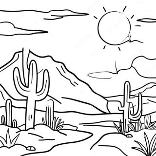 Colorful Southwest Sunset Coloring Page 61943-49824