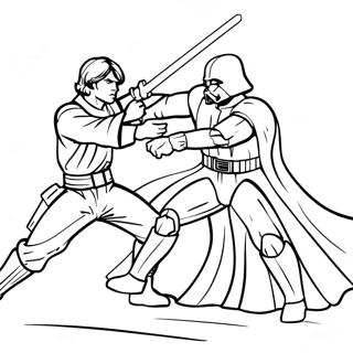 Luke Skywalker Vs Darth Vader Coloring Pages