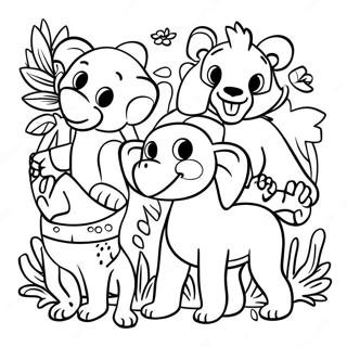 Colorful Jungle Animals Coloring Page 62013-49877