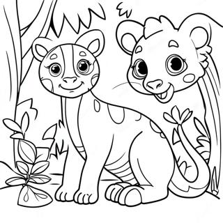 Colorful Jungle Animals Coloring Page 62013-49879