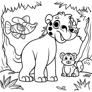 Colorful Jungle Animals Coloring Page 62013-49880