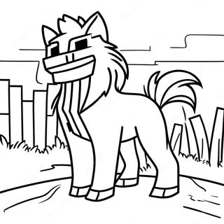 Minecraft Wolf Coloring Pages