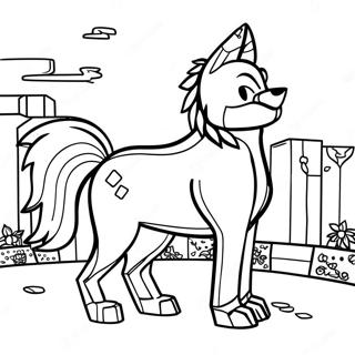 Minecraft Wolf Coloring Page 62032-49899