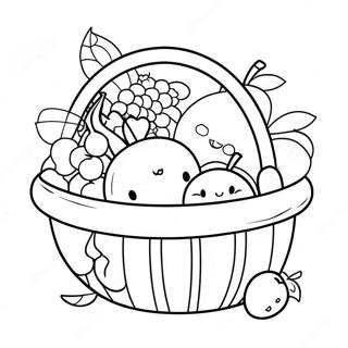 Cute Fruit Basket Coloring Page 62043-49903