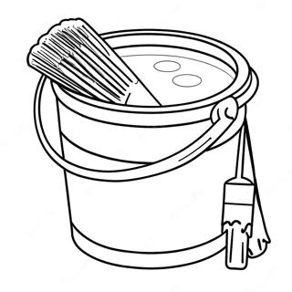 Colorful Paint Bucket With Brush Coloring Page 62083-49936