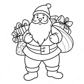 Santa Claus With A Big Sack Of Gifts Coloring Page 62112-49954