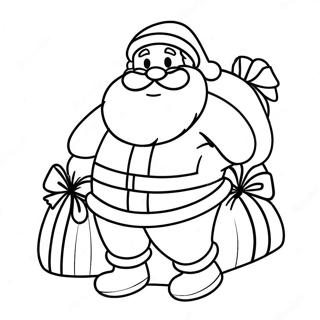 Santa Claus With A Big Sack Of Gifts Coloring Page 62112-49955