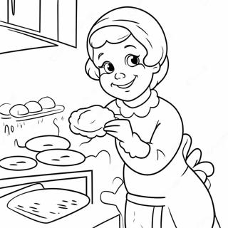 Mrs Claus Baking Cookies Coloring Page 62113-49957