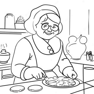 Mrs Claus Baking Cookies Coloring Page 62113-49958