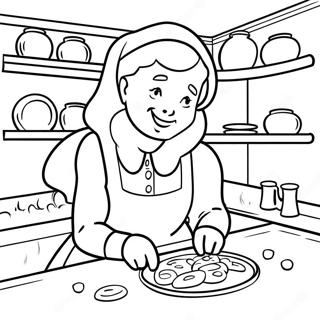 Mrs Claus Baking Cookies Coloring Page 62113-49959