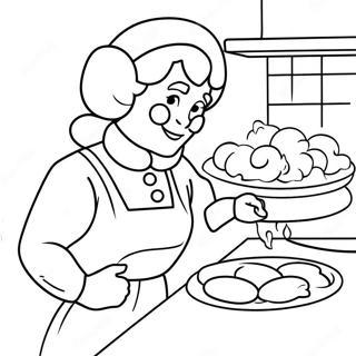 Mrs Claus Baking Cookies Coloring Page 62113-49960