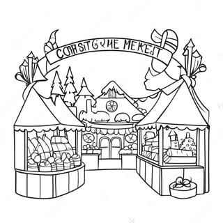 German Christmas Market Coloring Page 62122-49970