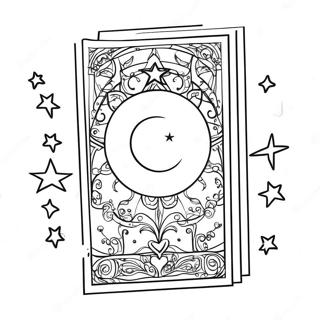 Mystical Moon Tarot Card Coloring Page 62133-49975