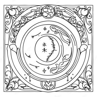 Mystical Moon Tarot Card Coloring Page 62133-49976