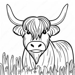 Highland Cow For Adults Coloring Pages