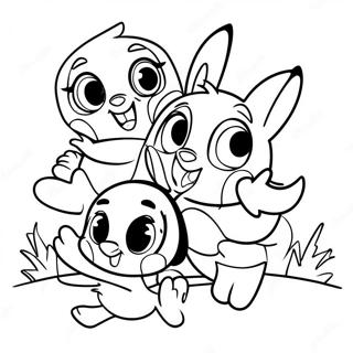 Cute Baby Looney Tunes Playing Together Coloring Page 62153-49989