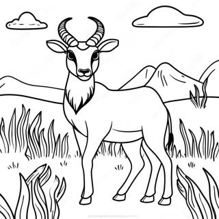 Majestic Antelope In The Grasslands Coloring Page 62183-50010