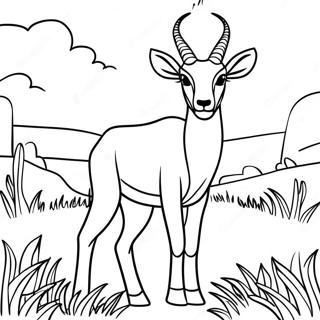 Majestic Antelope In The Grasslands Coloring Page 62183-50011