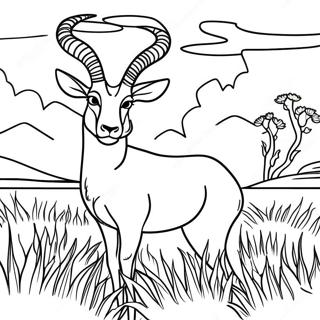 Majestic Antelope In The Grasslands Coloring Page 62183-50012