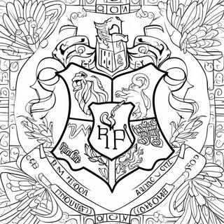 Detailed Hogwarts Crest Coloring Page 62213-50038