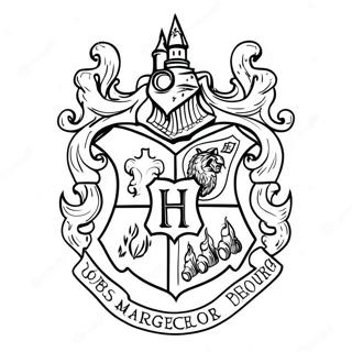 Detailed Hogwarts Crest Coloring Page 62213-50039