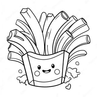 Cute French Fries With Faces Coloring Page 62223-50042