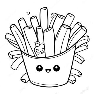 Cute French Fries With Faces Coloring Page 62223-50043