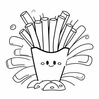 Cute French Fries With Faces Coloring Page 62223-50044