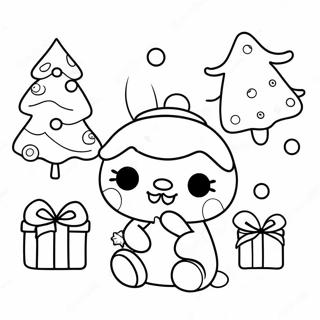 Cute Sanrio Christmas Scene Coloring Page 6222-5134