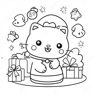 Cute Sanrio Christmas Scene Coloring Page 6222-5135