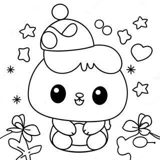 Cute Sanrio Christmas Scene Coloring Page 6222-5136