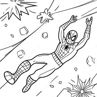 Spiderman Swinging Through Snowflakes Coloring Page 62243-50061