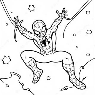 Spiderman Swinging Through Snowflakes Coloring Page 62243-50062