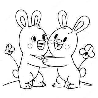 Funny Rabbids Playing Together Coloring Page 62253-50089