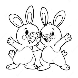 Funny Rabbids Playing Together Coloring Page 62253-50090