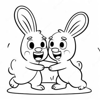 Funny Rabbids Playing Together Coloring Page 62253-50092