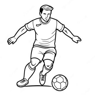 Soccer Player Dribbling The Ball Coloring Page 62262-50070