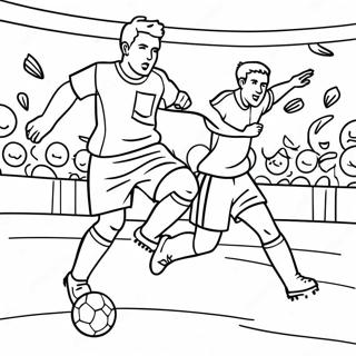 Exciting Soccer Match Coloring Page 62263-50073